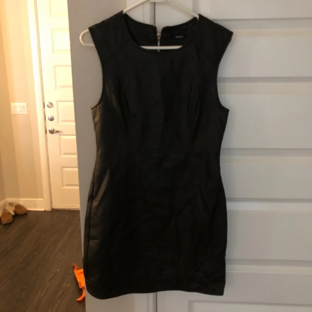 Black Faux Leather Dress